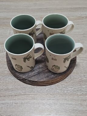 4 Pfaltzgraff Naturewood Mugs